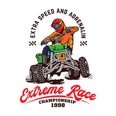 ATV Extreme sport racing, good for tshirt design and championship event logo