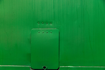 Part of the metal structure of an old steam locomotive