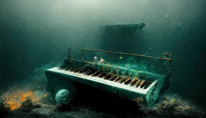 piano_at_the_bottom_of_the_sea_220818_01 - obrazy, fototapety, plakaty