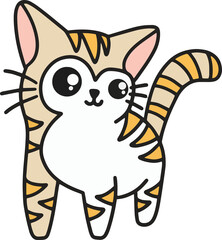 Obraz na płótnie Canvas Cute Cats Kitty Cartoon Animal Pet Character Happy collection illustration