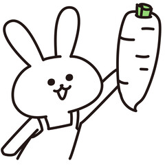 色加工ok うさぎ素材No.41 大根