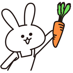 色加工ok うさぎ素材No.42 にんじん