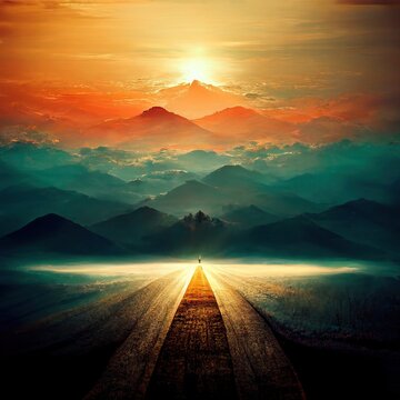 Motivation Encouragement Inspiration For Success Abstract Background Of A Road Path Leading Off Into The Distance