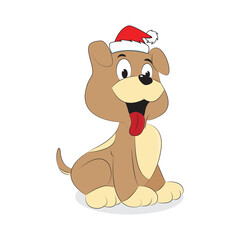 Christmas animals set with Santa’s hat and Christmas animal vector illustration set for Christmas concepts