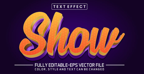 Editable text effect - Show text style concept