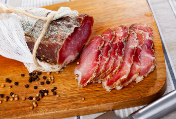Fototapeta premium Polenitsa is a dry-cured filet. Dish of Belarusian cuisine