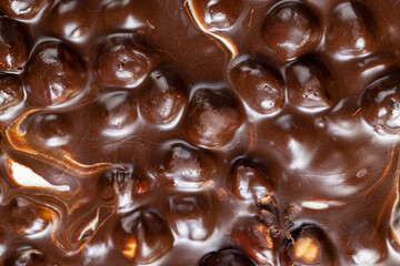 homemade chocolate with lots of hazelnuts