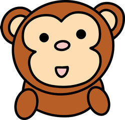 Obraz premium Cute animal character for kids and baby illustration