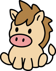 Fototapeta premium Cute animal character for kids and baby illustration