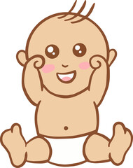 Obraz premium Cute Baby Babies Boy Cartoon Flat collection illustration