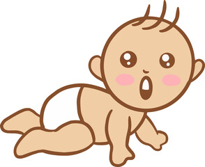 Obraz premium Cute Baby Babies Boy Cartoon Flat collection illustration