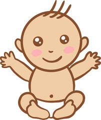 Obraz premium Cute Baby Babies Boy Cartoon Flat collection illustration