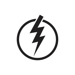 Lightning bolt in circle icon design isolated on white background. vector illustration