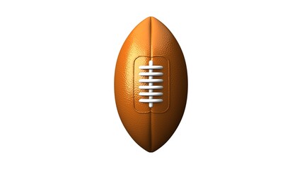 Rugby ball on white background.
3D illustration.
