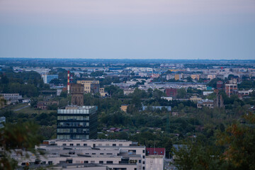 Fototapeta premium View of the city after sunset