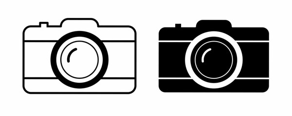 camera icon set isolated on white background