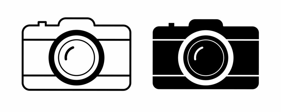 camera icon set isolated on white background