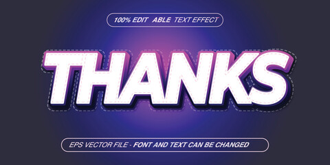 Thanks 3d editable text effect