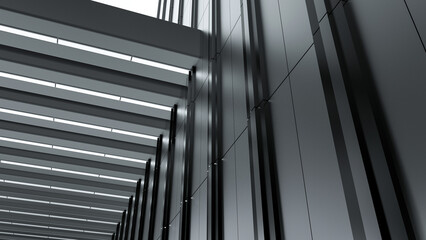 Obraz premium Architectural building wall. Overlap design architecture. 3D render.