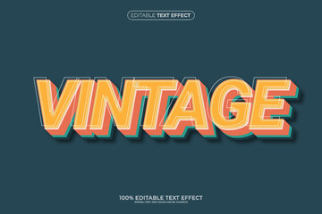 Vintage Text Effect, Editable 3D Text Style