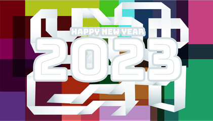 Happy new year  2023  - idea and concept think Creativity modern Idea and Concept illustration vector.