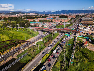 wooden bridge over 80th street in bogotá, the capital of colombia