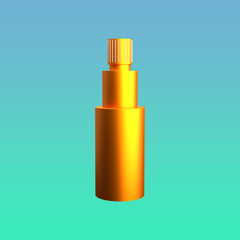 3d rendering of bottle isolated with golden colour