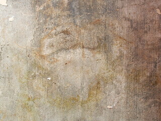 Old grunge concrete wall with removed white acrylic paint.Painting Preparation at home.