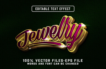 Jewelry 3d realistic text effect with golden style premium vectors