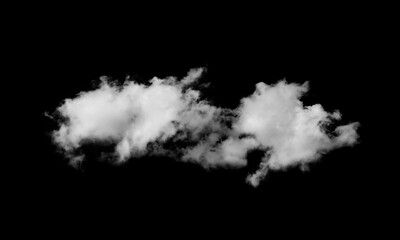 white cloud isolated on black background.