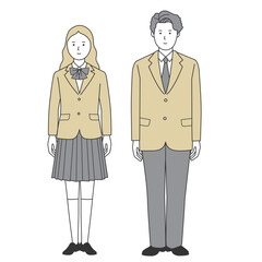 海外留学生男女のイラスト