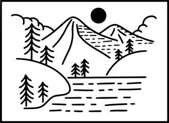 Adventure Badges logo Camping mountain explorer Hand drawn expeditions outdoor
