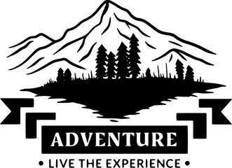 Adventure Badges logo Camping mountain explorer Hand drawn expeditions outdoor