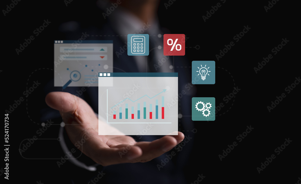 Aufkleber Online business management training and consultation. Financial chart analysis and executive networking.