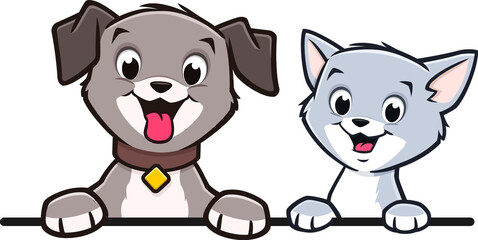 Cartoon Dog Cat Animal Frame  Border