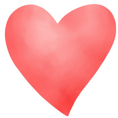 Digital paint watercolor heart, Valentine sweet heart. 