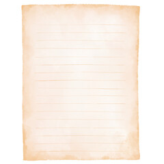 Vintage paper, lined paper. Digital watercolor paint.