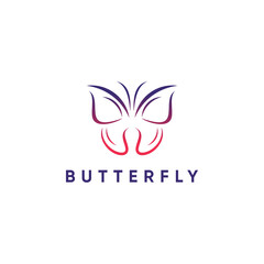 Butterfly color gradient logo design