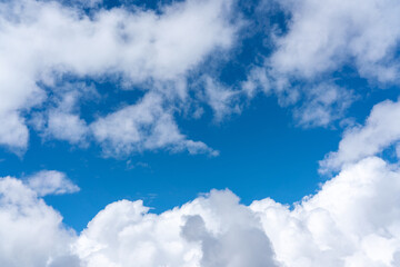 Background from the blue sky in the gap of white clouds a beautiful view