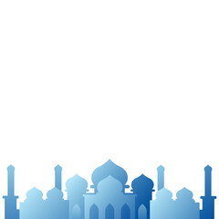 illustration of islamic mosque with moon and star decoration