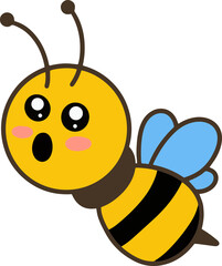 Fototapeta premium Cute Bee Honey Animal with different pose cartoon clipart childish little bee mascot flat design