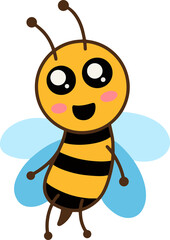 Cute Bee Honey Animal with different pose cartoon clipart childish little bee mascot flat design
