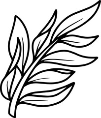 Leaf Design Element Line Art
