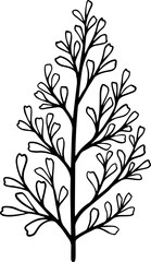 Leaf Design Element Line Art
