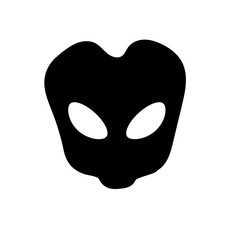 Alien faces. green alien creature with big eyes