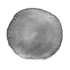 black ink abstract watercolor in round shape for design element and overlay