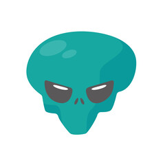 Alien faces. green alien creature with big eyes