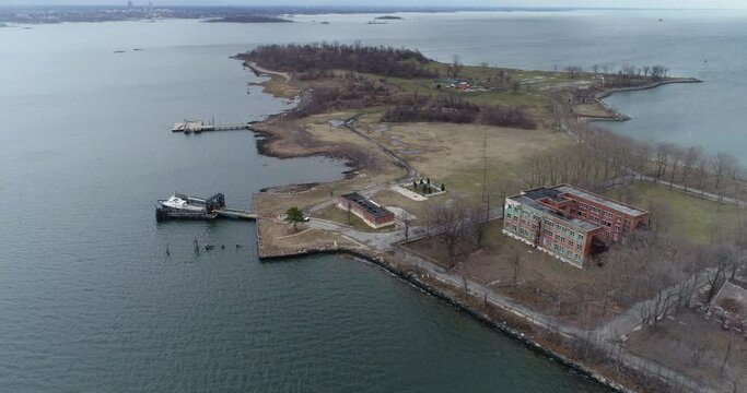 Mass Unmarked Graves At Hart Island, New York City, Aerial Drone Footage