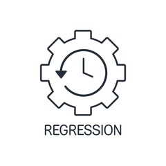 Regression. Vector linear icon isolated on white background.