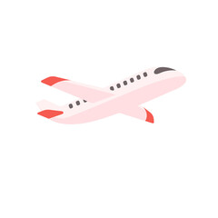 Passenger plane flying in the sky side view. travel concept